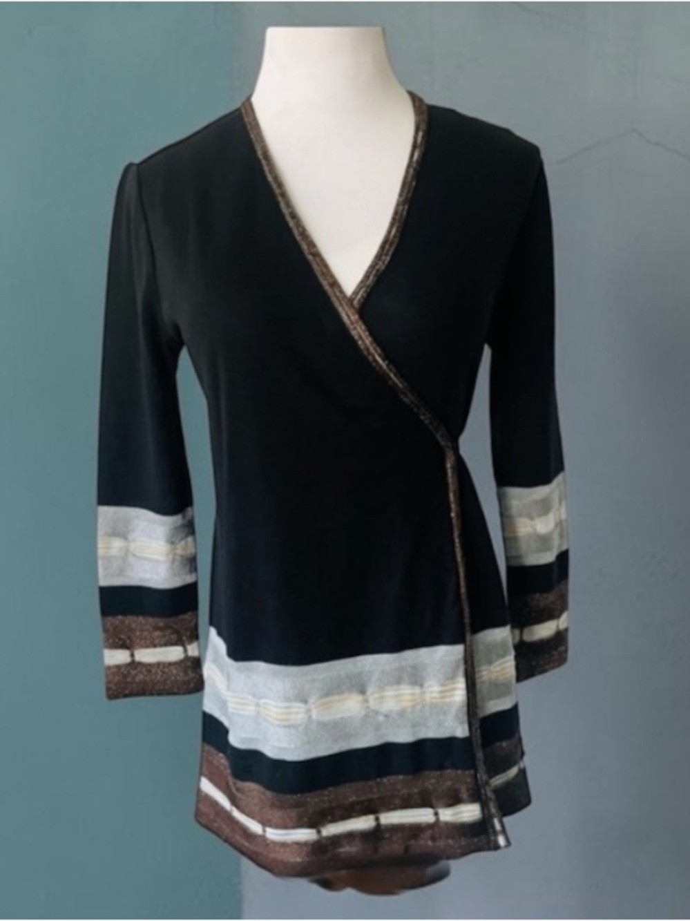 MISSONI WRAP CARDIGAN TIE SWEATER SIZE 44